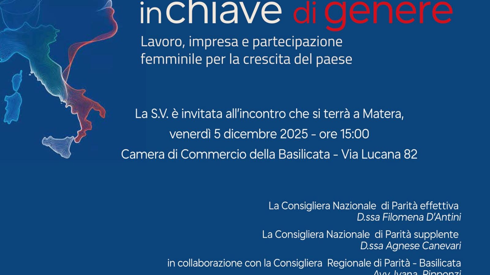 L'ITALIA IN CHIAVE DI GENERE, CONVEGNO IL 5 DICEMBRE A MATERA